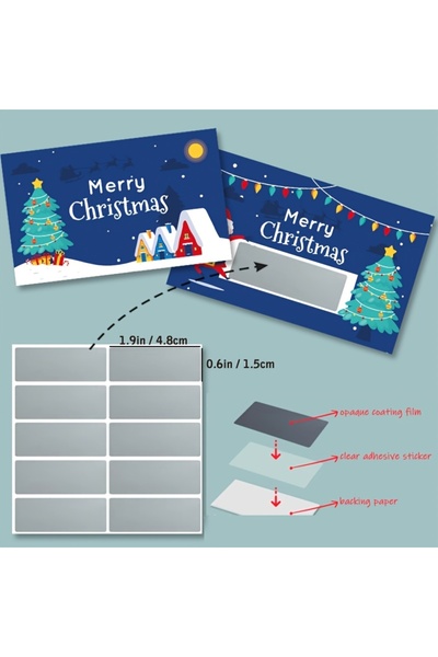 Choice as shown 30pcs Christmas Scratch Cards with Santa, Merry Christmas Des...