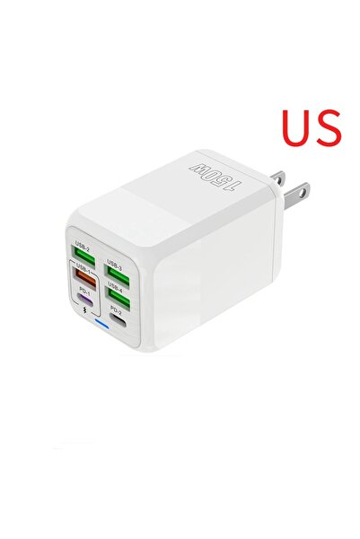 Choice US White 150W 6 Ports USB Charger PD Fast Charging Charger Wall Adapte...