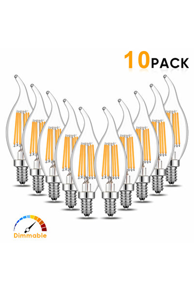 Choice 4 واط نعم 220 فولت E14 2700 كلفن 10 قطع لمبة ليد C35 عتيقة E14 220 فولت 4 واط 6 واط لمبة شمعة E12 110 فولت قابلة للتعتيم