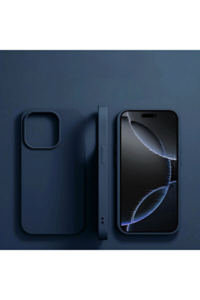 Choice جراب هاتف سيليكون سائل أصلي داكن أزرق داكن لهاتف iPhone 15 Pro Max من ...