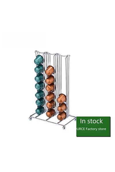 Choice حامل كبسولات قهوة مطلي بالكهرباء، حامل كبسولات نسبرسو بلاستيكي أسود، سعة 42 كبسولة، ملحقات المشروبات