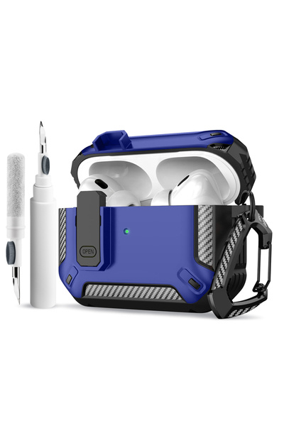 Choice جراب حماية محمول مقاوم للصدمات لسماعات AirPods Pro2 باللون الأزرق، مصن...