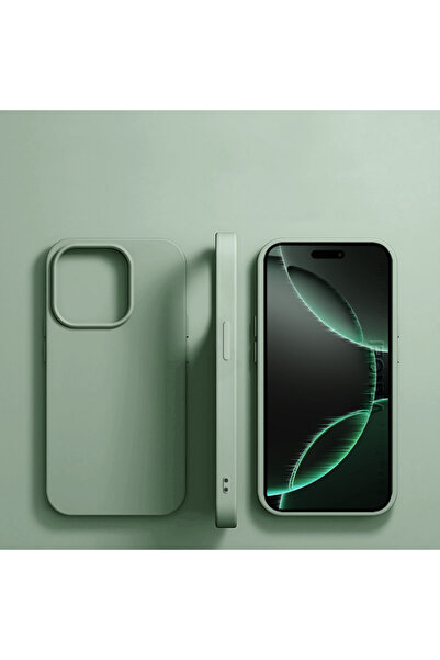 Choice جراب هاتف سيليكون سائل أصلي باللون الأخضر الفاتح لهاتف iPhone 16 من Ap...