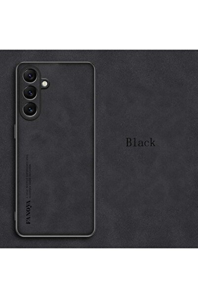 Choice جراب هاتف فاخر من جلد الغنم الصناعي والسيليكون باللون الأسود من EUCAGR...