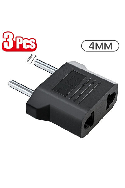 Choice 3pcs 4mm black 3/5/10Pcs Electrical Plug Adapter US To EU Korea Europe...
