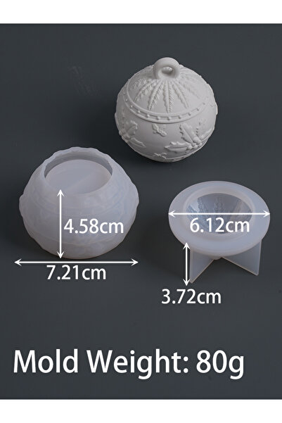 Choice Berries Christmas Ball Candle Jar Crystal Resin Mold Set DIY Round Concrete Casting Relief Berry Sno