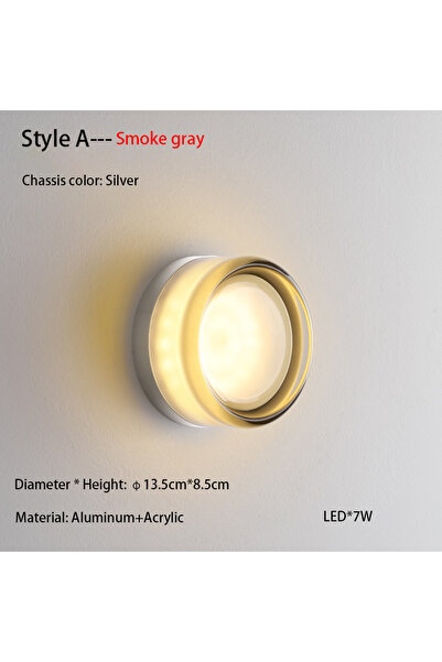 Choice ضوء دافئ الطراز A رمادي نورديك بسيط مصباح حائط أكريليك غرفة نوم سرير جدار ضوء جو Co