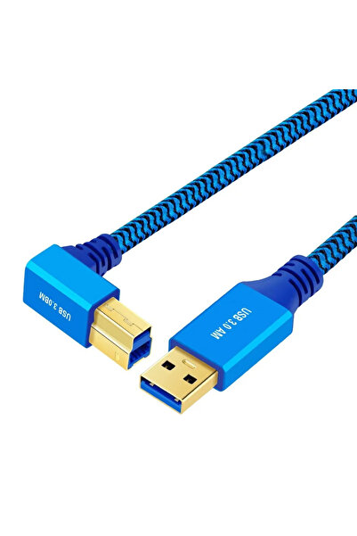BSN 2 متر من كابل USB 3.0 A ذكر إلى كابل USB 3.0 B ذكر بزاوية قائمة 90 درجة إ...