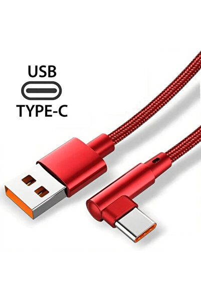 Choice كابل USB سريع الشحن من النوع C بزاوية 90 درجة باللون الأحمر بطول 3 متر...