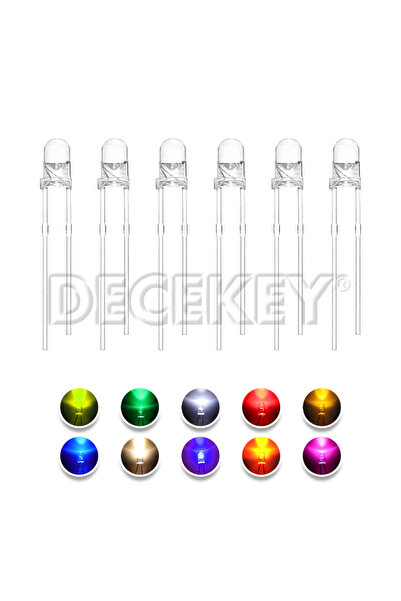 Choice10 100 قطعة 10 ألوان 100 قطعة 3 مم ثنائي LED فائق السطوع دافئ أبيض أحمر...