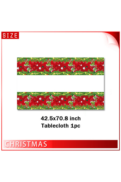 Miniso Other Tablecloth 1pc G&Grinches Birthday Party Decorations Disposable ...