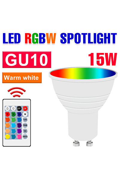 Choice غطاء شفاف GU10 RGB مصباح LED E27/E26 أبيض دافئ 15 واط RGBW كشاف GU10 ج...