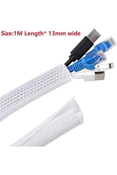 Choice White 1M 0.5/1/3/5/10M Cable Sleeve Self-Closing Cable Flexible Cable Protection Cord Management for