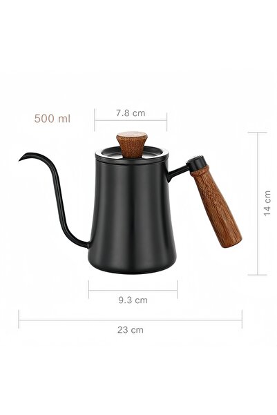 Choice وعاء قهوة أسود مع غطاء ومقياس حرارة مصنوع من الفولاذ المقاوم للصدأ 304...