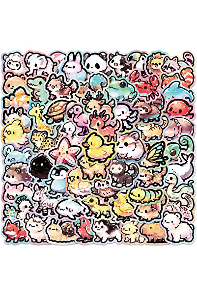 Choice ملصقات حيوانات كرتونية لطيفة مرسومة يدويًا، 65 قطعة، ملصقات DIY، سكراب...