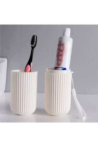 Choice حافظة معجون أسنان محمولة بيضاء اللون لحماية فرشاة الأسنان وصندوق تخزين...