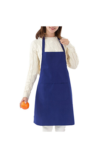 Choice مريلة طبخ زرقاء ملكية صلبة مع جيب للمطبخ والطهاة وتنظيف المطاعم ومئزر النادلة للحفاظ على