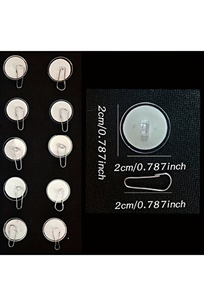 Choice 20 مشبكًا و20 حلقة و20/40 خطافًا شفافًا للسقف - لاصق ذاتي قوي بدون حفر...