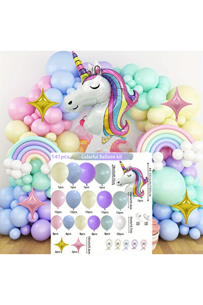 Choice مجموعة إكليل بالونات يونيكورن قوس قزح متعددة الألوان مكونة من 141 قطعة...