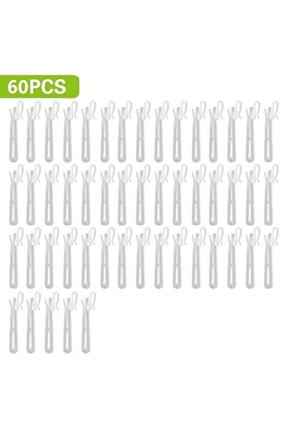 Choice white 60pcs white plastic curtain hooks, adjustable curtain clip hooks...