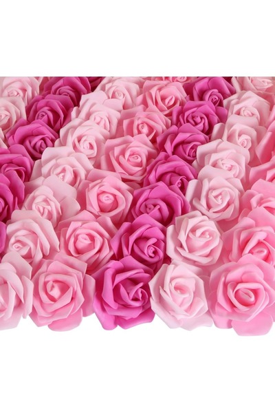 Choice 50 قطعة من زهور الرغوة الاصطناعية الوردية، 50 قطعة من زهور البولي إيثي...