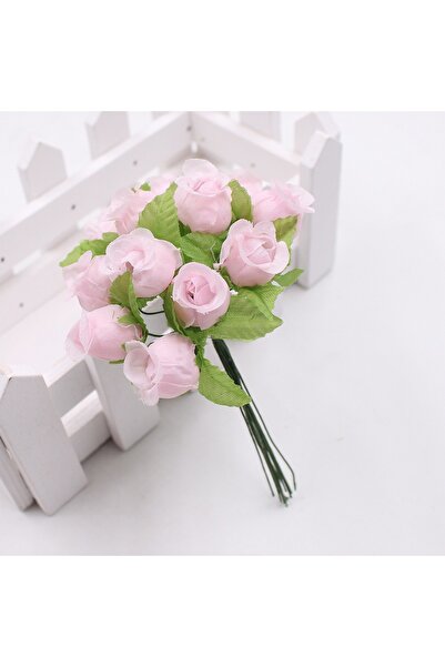 Choice 12 قطعة من الزهور الاصطناعية الوردية 2 سم من الحرير عالي الجودة باقة م...