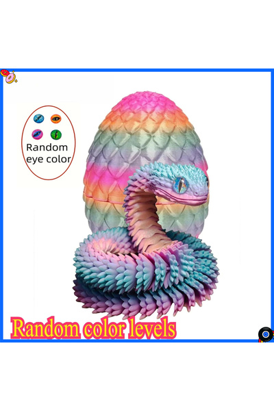 Choice ثعبان مطبوع ثلاثي الأبعاد بتصميم كاندي رينبو 01 مع بيضة متحركة، زينة ث...