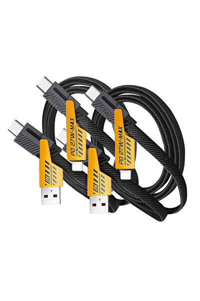 Choice 1.5 متر 2 قطعة 2 قطعة 4 في 1 كابل شحن سريع Mecha كابل بيانات PD 27 واط...