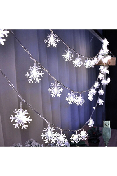 Choice سلسلة أضواء ندفة الثلج LED ذات الضوء الأبيض 3M 20 مصباحًا بمقبس USB لت...