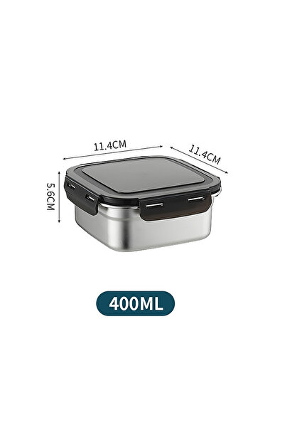 Choice علبة طعام مربعة من الفولاذ المقاوم للصدأ سعة 400 مل، صندوق لحفظ الطعام...