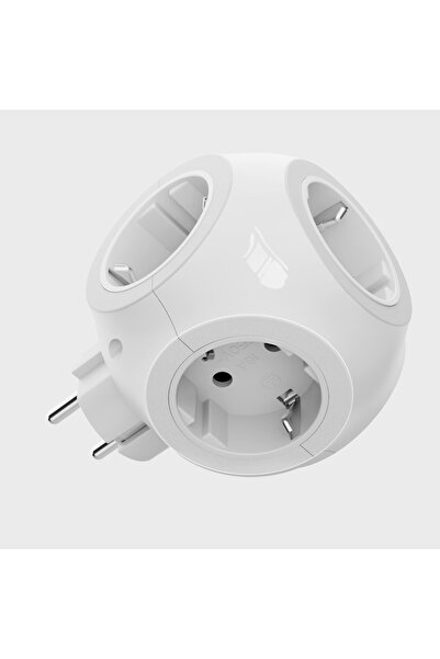 Choice شريط طاقة أبيض 5 في 1 بمقبس أوروبي 5 منافذ تيار متردد 4000 وات متعدد الصنابير بمقبس كهربائي قياسي أوروبي