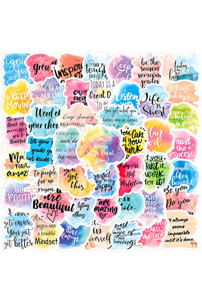 Choice 50 قطعة من ملصقات ملهمة بألوان مائية وعبارات تحفيزية لبطاقة المعلم وال...