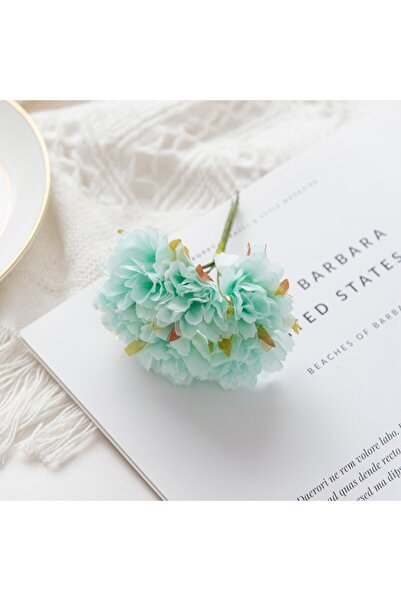 Choice ٦ قطع من الزهور الاصطناعية باللون الأزرق السماوي (١٨ قطعة) لتزيين المن...