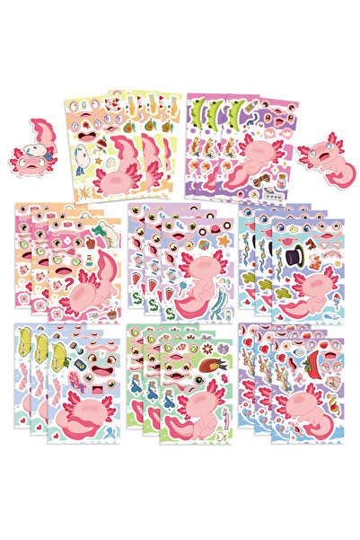 Choice 8 أوراق 8 أوراق ملصقات اصنع وجهًا ملصقات أكسولوتل اللطيفة هدية مكافأة ...