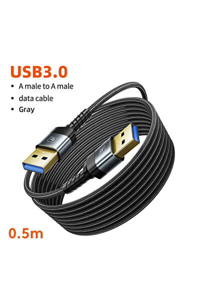 Toocki كابل USB A مزدوج من ذكر إلى ذكر بطول 0.5 متر، كابل تمديد USB 3.0 عالي ...
