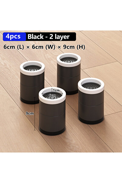 Choice وسائد أقدام قابلة للتكديس للأثاث باللون الأسود سعة 2 لتر، 4 قطع: وسائد...