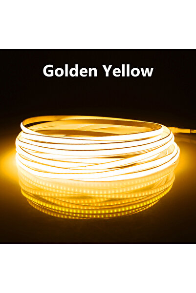 Choice شريط إضاءة LED أصفر فائق السطوع بطول متر واحد بتقنية FCOB COB، مرن، 12...