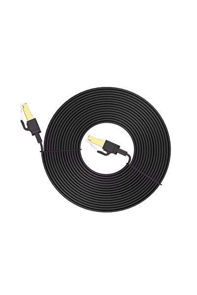 Choice كابل إيثرنت مسطح أسود 0.5 متر من الفئة 8 Rj45، كابل شبكة مسطح من الفئة 8، إنترنت LAN بسرعة 40 جيجابت في الثانية و2000 ميجاهرتز F