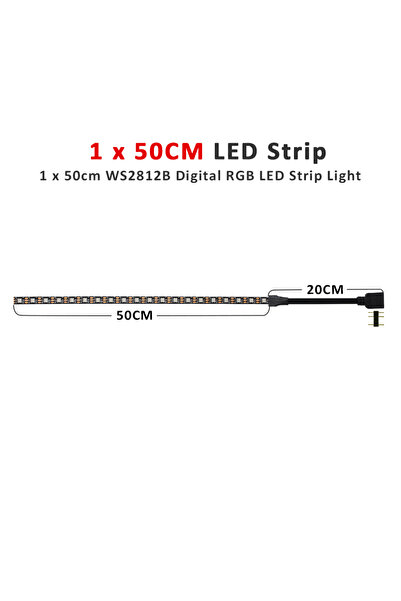 Choice شريط إضاءة LED 50 سم × 1، 5 فولت، 3 سنون ARGB LED، WS2812B IC، رأس إضا...