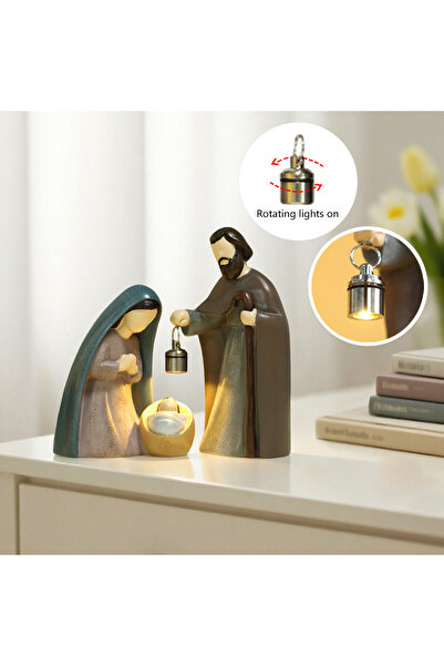 Choice زينة مشهد ميلاد المسيح متعددة الألوان، قطعتان، مصباح يدوي مضيء، مفتاح ...