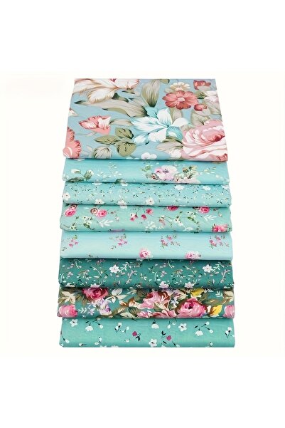 Choice 25x25 سم أخضر 8 قطع/مجموعة من قماش قطني مزخرف مطبوع من سلسلة خضراء، قم...