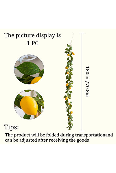 Choice 128 شوكة إكليل الليمون الاصطناعي مع النباتات الخضراء غطاء باب المنزل ج...