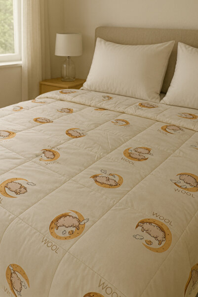 HİG HOME Single Wool Winter Quilt – Superior Heat Retention and Warm Sleep Comfort with Natural and Thick Wool Filling