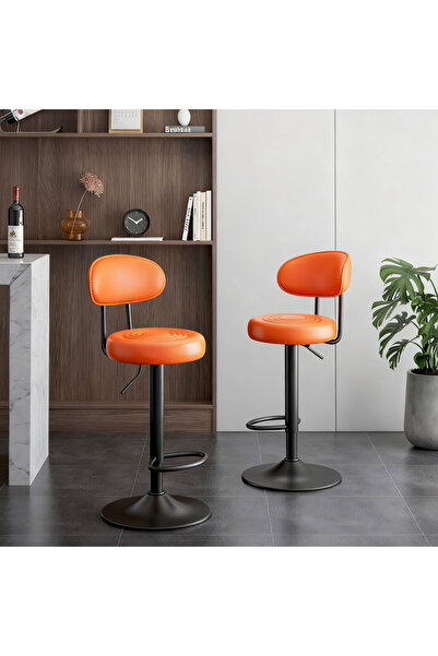 sharpdo 4PCS Bar Chair,High Back Small Round Stool, Comfortable Adjustable High Bar Chair with 360° Swivel