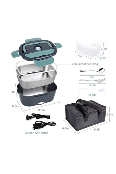 Choice EU Plug 1.5 L 60W Electric Lunch Box Food Warmer Portable Food Heater for Car Or Home - Leak Proof,