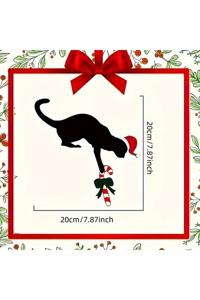 Choice كما في الصورة، قطعة واحدة من زينة زاوية باب عيد الميلاد على شكل قطة سا...