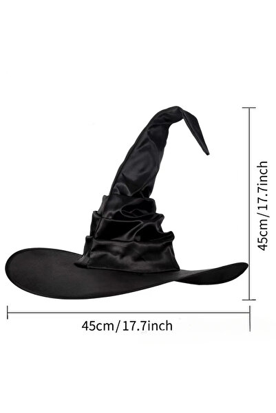 Choice hat2 Halloween Witch Hat - Foldable Wizard Cosplay Headgear, Black Devil Cap for Adults Women Men, P