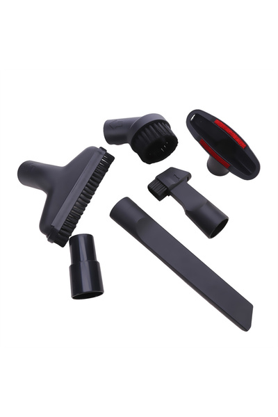 Choice Black 6pcs Black Vacuum Cleaner Accessories Universal Accessories Suction Head Pp 2-in-1 Round Brush