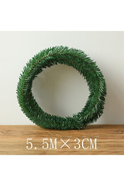 Choice 5.5 متر × 3 سم 5.5 متر إكليل نباتات اصطناعية خضراء زينة شجرة عيد الميل...