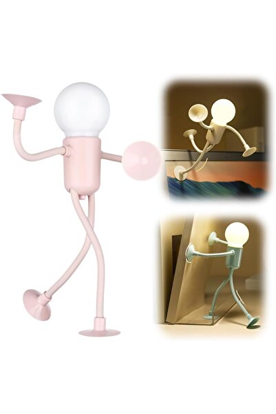 Choice مصباح مكتبي ليلي رياضي مضحك قابل للتغيير باللون الوردي مزود بزر بطارية...